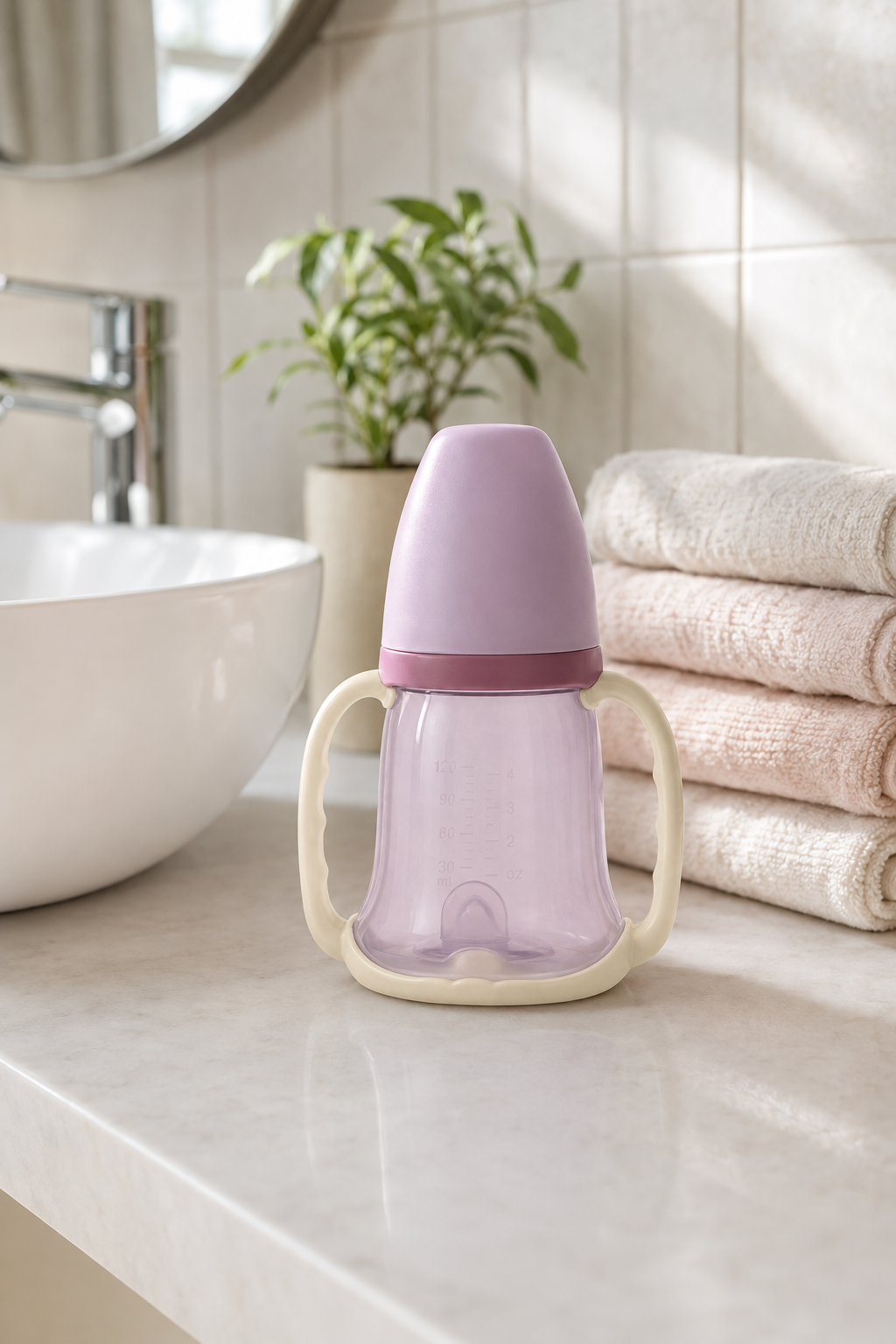 Minitutu Wide Mouth PPSU Feeding Bottle 160ml CB834 – Countryside Map, 1+ Months